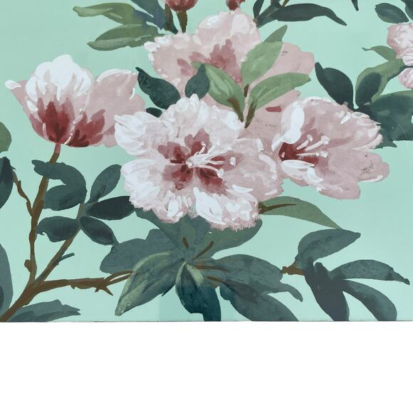 Laura Ashley Blossom Branch Cork Placemats Pink Green Floral 12x16 Set of 4 NEW - Picture 3 of 10